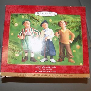 HALLMARK 2000 "LARRY, MOE & CURLY" THE THREE STOOGES GOLF KEEPSAKE ORNAMENT NEW